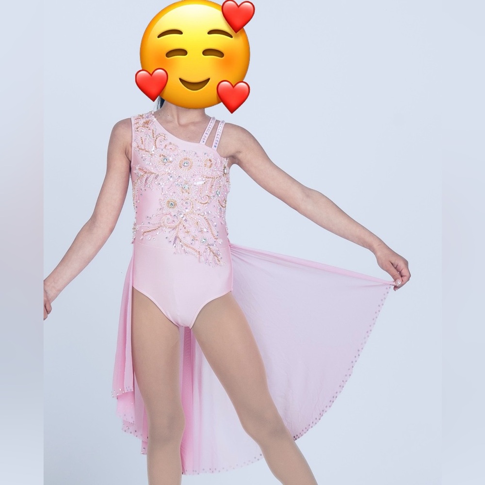 Elegant Glamour Pink Kids Dance Costume